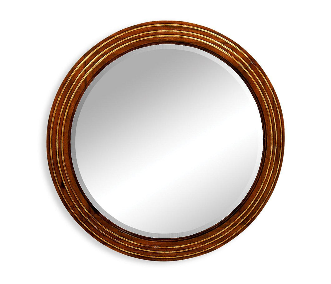 Round Wall Mirror with Stepped Surround