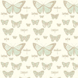 Cole and Son Tapet Butterflies & Dragonflies Duck Egg & Ivory