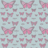 Cole and Son Tapet Butterflies & Dragonflies Pink & Blue