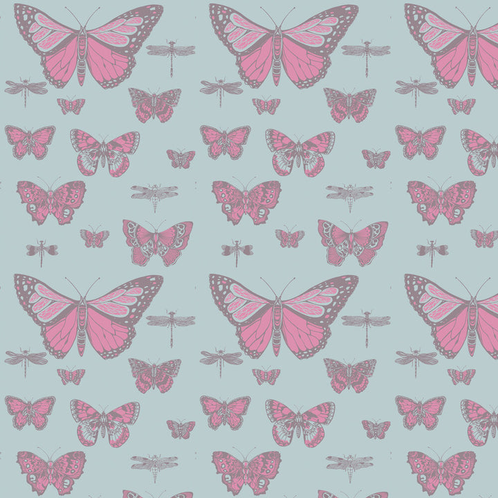 Cole and Son Tapet Butterflies & Dragonflies Pink & Blue