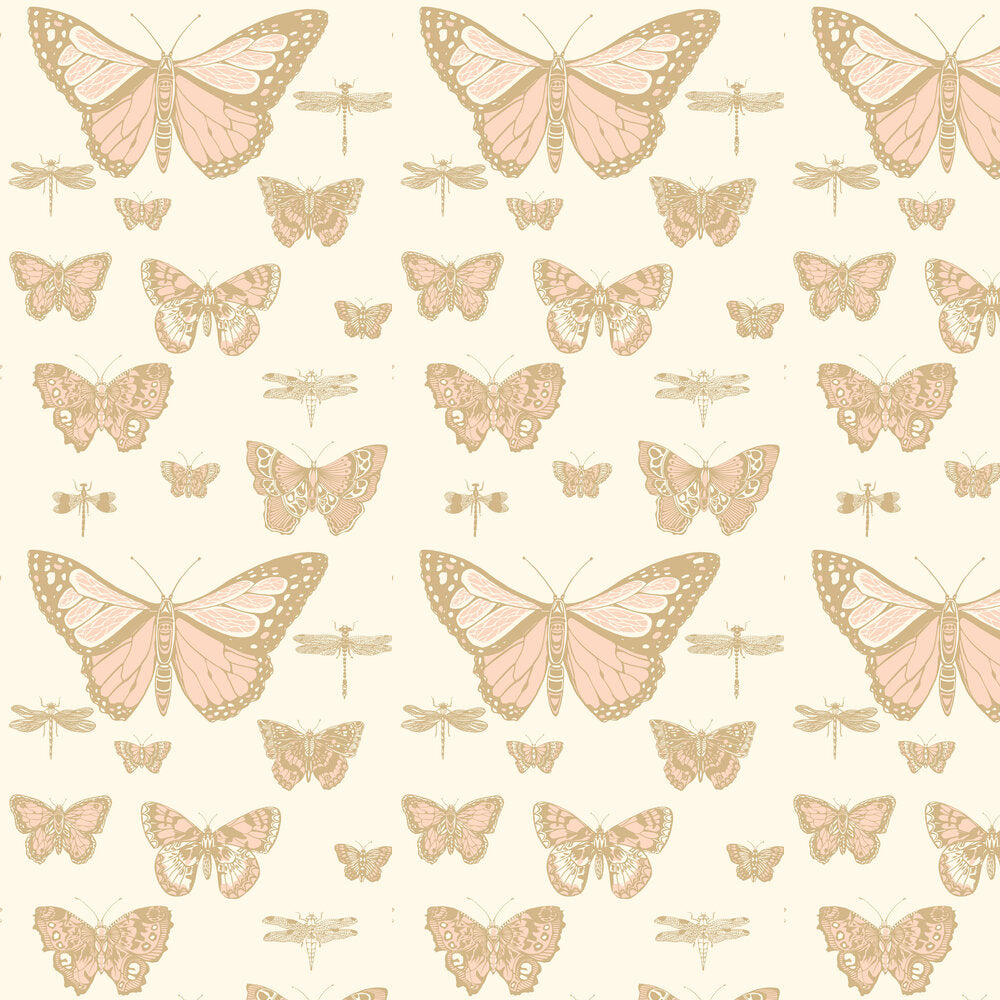 Cole and Son Tapet Butterflies & Dragonflies Pink & Ivory