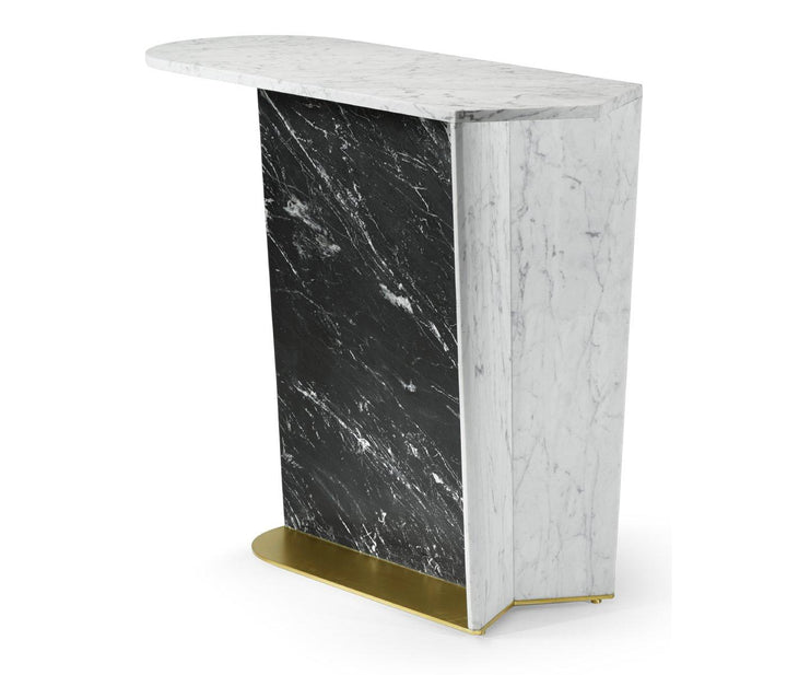 Supper Table White & Black Marble