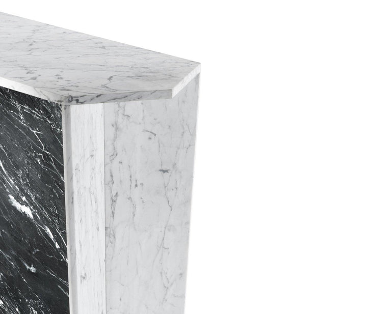 Supper Table White & Black Marble
