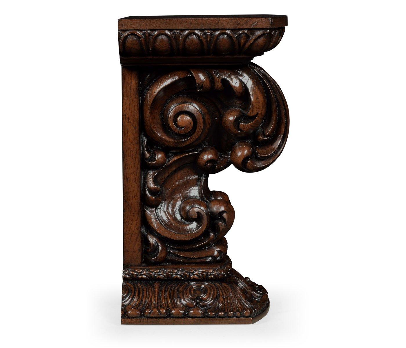 Load image into Gallery viewer, Corbel End Table Hand Carved Rich Chestnut
