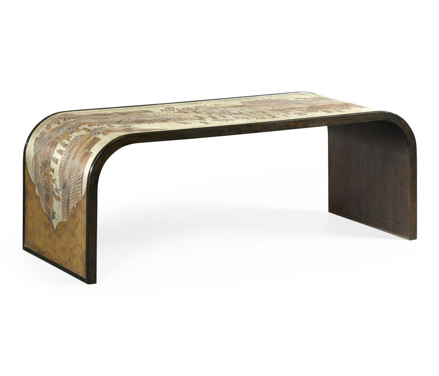 Lade das Bild in den Galerie-Viewer, Curved Coffee Table Chinoiserie Style
