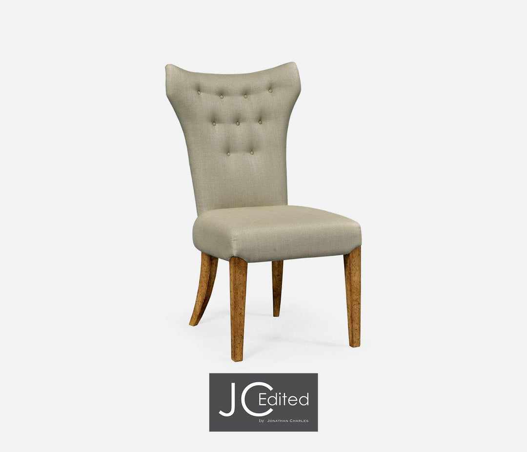 Winged Dining Chair with Chestnut Leg - MAZO