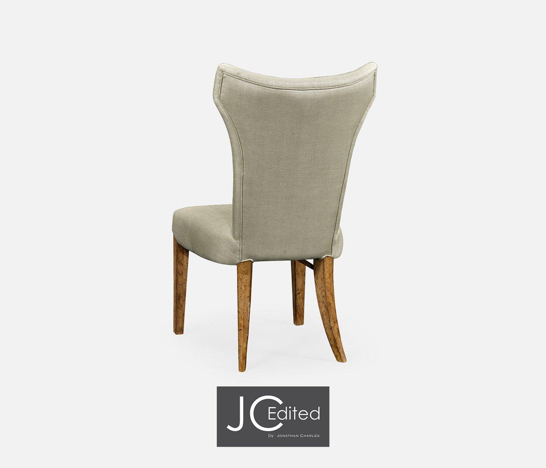 Winged Dining Chair with Chestnut Leg