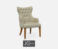 Winged Dining Armchair with Chestnut Leg