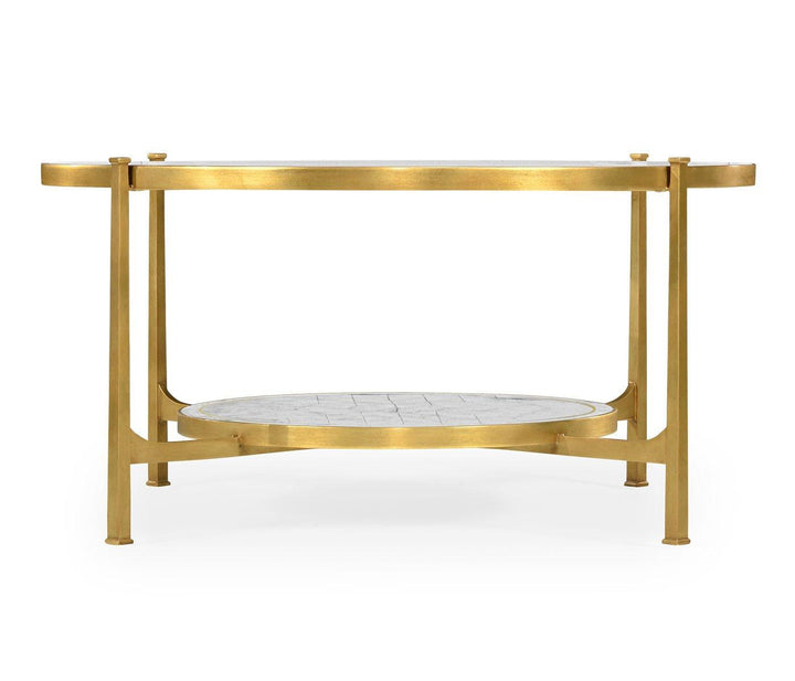 Round Coffee Table Contemporary - Gilded Iron