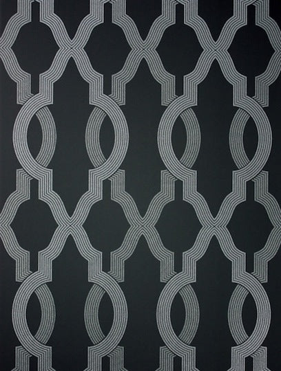Osborne and Little Tapet Cannetille Black Silver