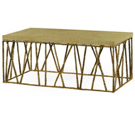 Coffee Table Hammered with Celadon Top - Brass