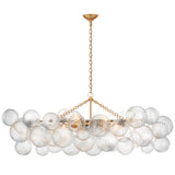 Talia Medium Linear Chandelier – Gild with Clear Swirled Glass