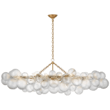 Talia Large Linear Chandelier – Gild with Clear Swirled Glass