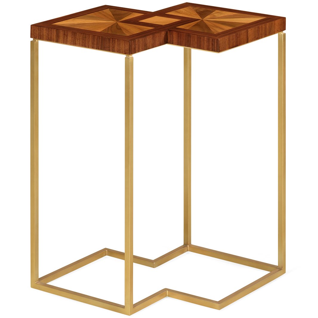 Side Table Double Diamond Bookmatched