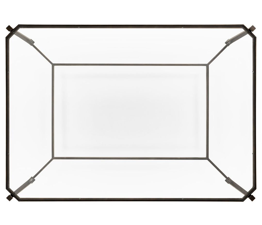 Moderni sohvapöytä lasitasolla - pronssia