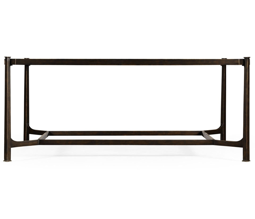 Coffee Table Contemporary with Glass Top - Bronze