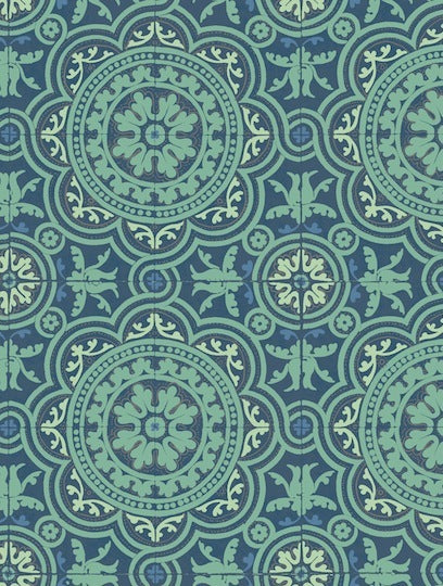 Cole and Son Tapet Piccadilly Teal & Gold