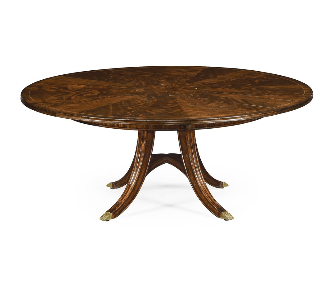 Round Dining Table Georgian with Self-storing Leaves