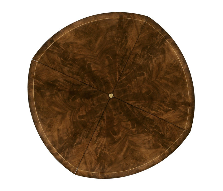 Round Dining Table Georgian with Self-storing Leaves