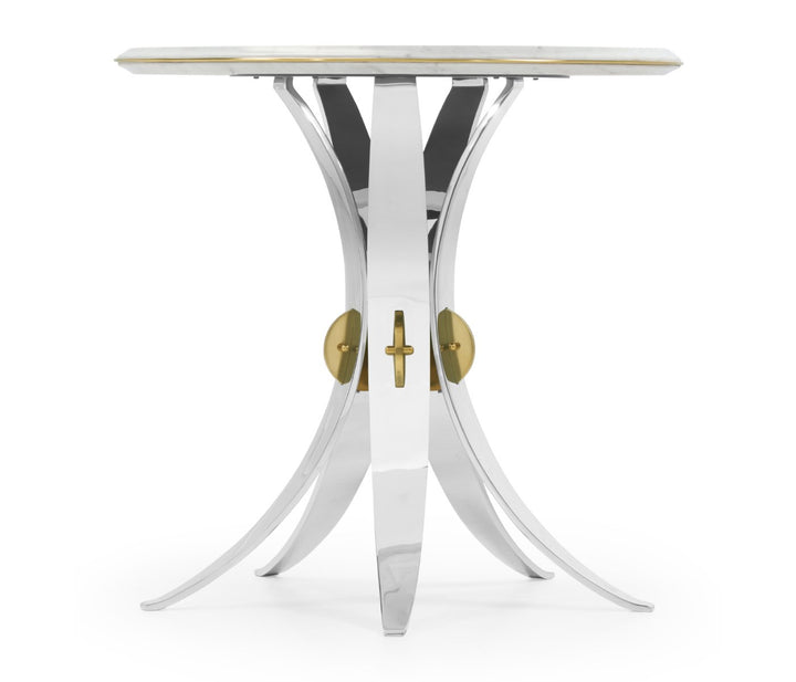 Round End Table Arched Stainless Steel