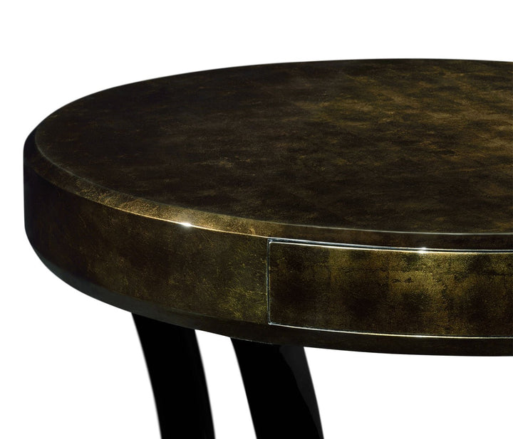 Round Side Table with Drawer Oriental - Moss Bronze