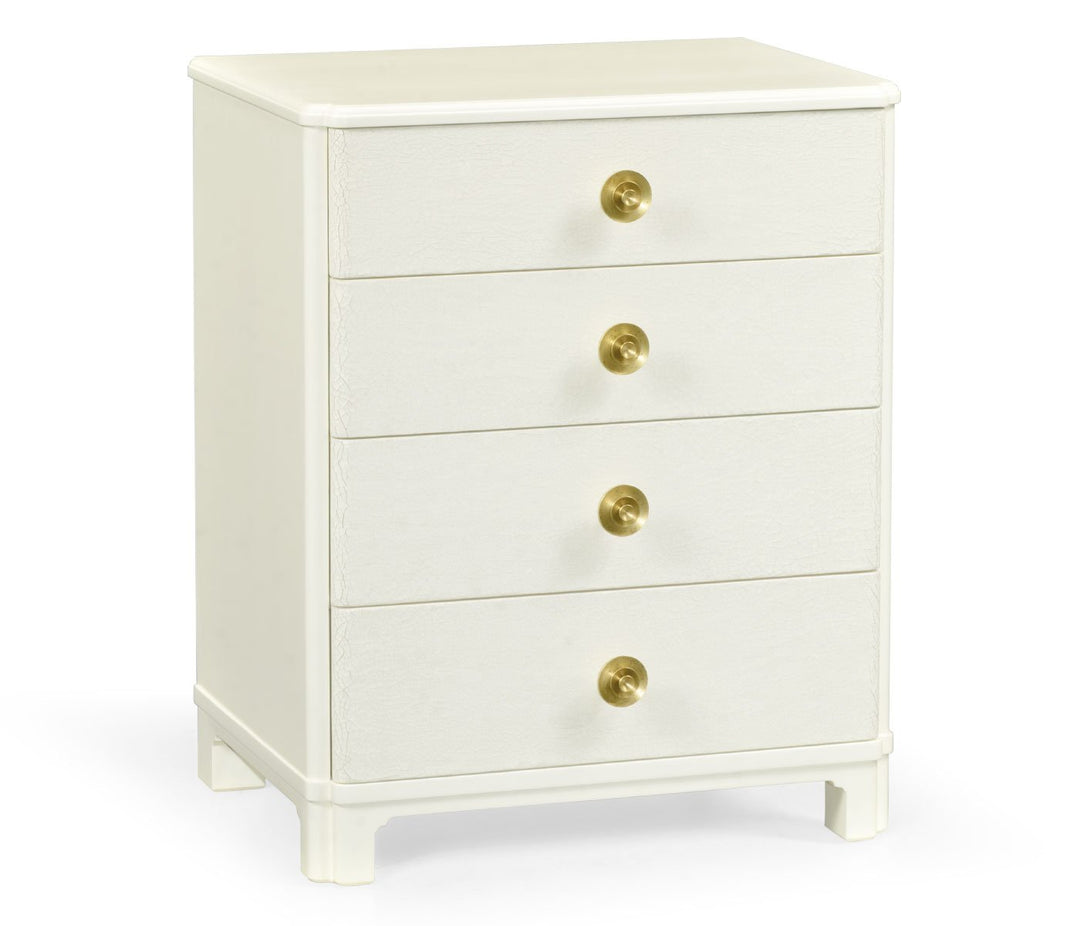 Small Chest of Four Drawers Crackle Ceramic Lacquer