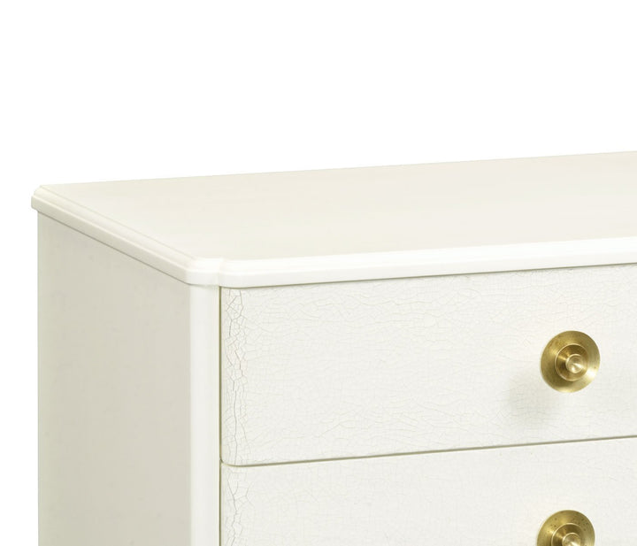 Small Chest of Four Drawers Crackle Ceramic Lacquer