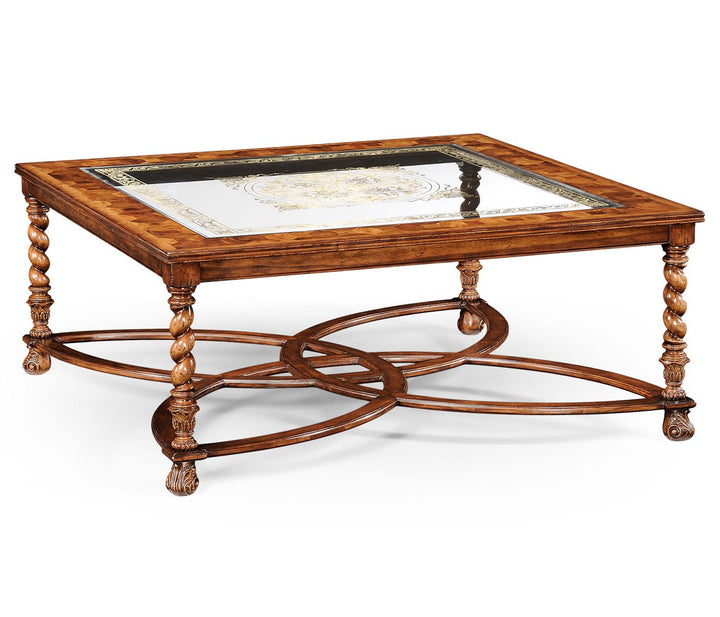 Large Square Coffee Table Oyster - Eglomise Top